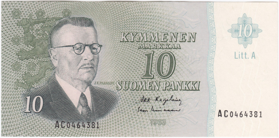10 Markkaa 1963 Litt.A AC0464381